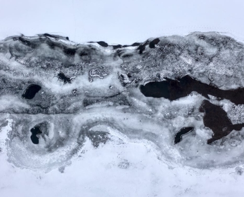 Frost and snow buildup on a roof